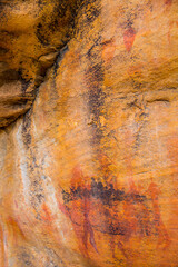 Group of people, Sevilla Bushman Rock Art Trail, Clanwilliam, Cederberg Mountains, Western Cape province, South Africa, Africa