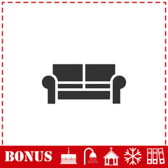 Sofa icon flat