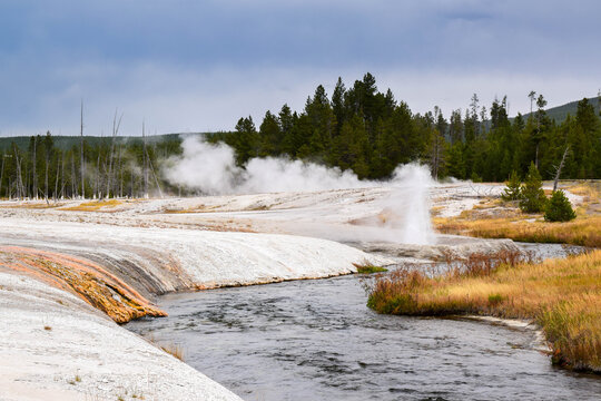 View on small geyeser area, Yellowstone