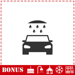 Car wash icon flat