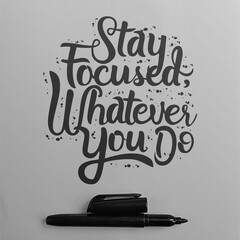 Stay Focused, Whatever You Do. Unique and Trendy Motivational or Inspirational Quote.