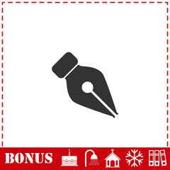Fountain pen icon flat