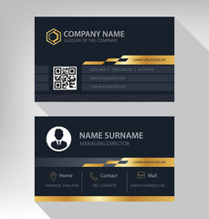 Business card in modern luxury style black and gold color
