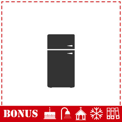 Refrigerator icon flat