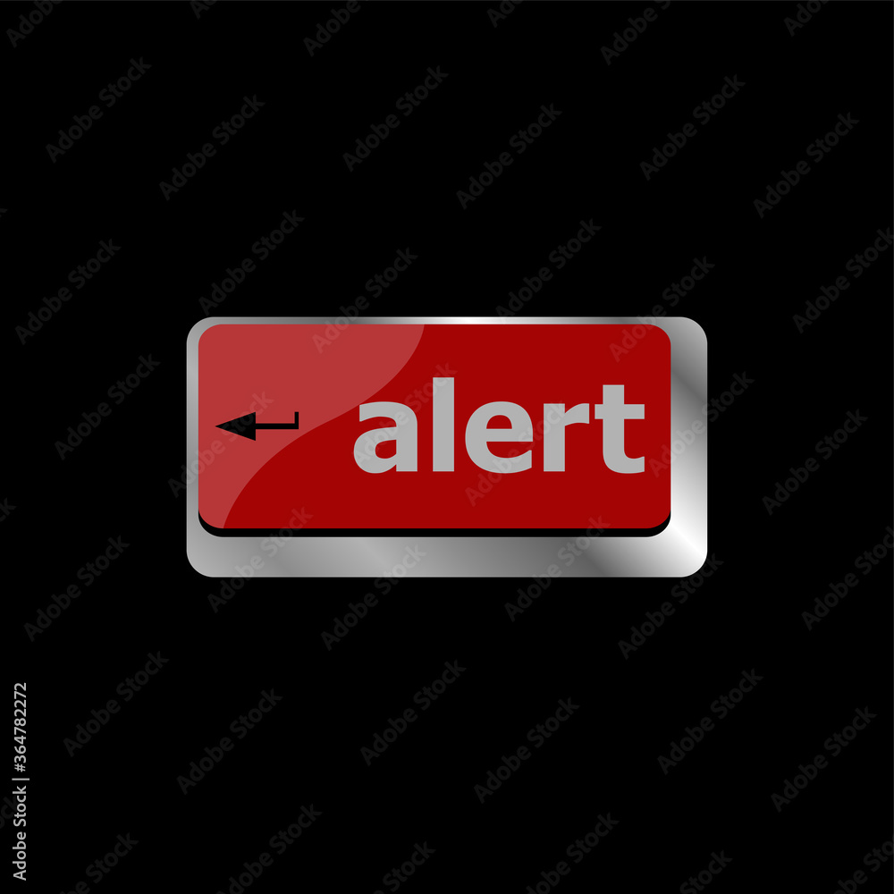Poster computer keyboard button with attention key alert. business background