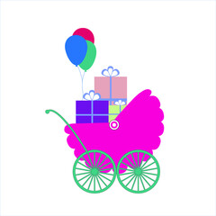 carriage stroller pink infant beautiful