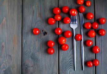 tomatoes on a wooden table
