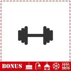 Barbell icon flat