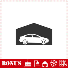 Garage icon flat