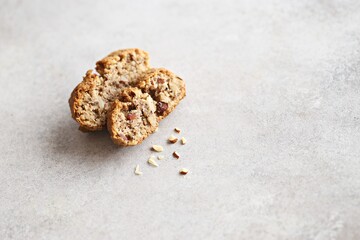 Healthy Keto Almond Biscotti. Low carb and gluten free keto, paleo cookies. Selective focus