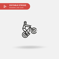 Fototapeta na wymiar Mountain Bike Simple vector icon. Illustration symbol design template for web mobile UI element. Perfect color modern pictogram on editable stroke. Mountain Bike icons for your business project