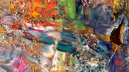 Colorful abstract background wallpaper. Modern motif visual art.  Mixtures of oil paint. Trendy...
