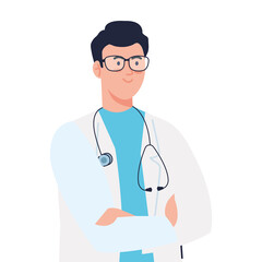 doctor man with stethoscope design, Workers occupation and jobs theme Vector illustration