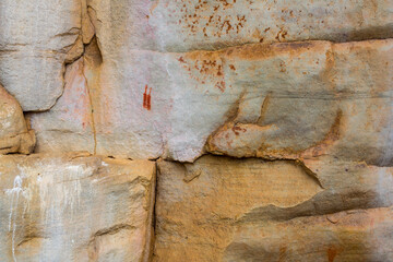 Human figures, Sevilla Bushman Rock Art Trail, Clanwilliam, Cederberg Mountains, Western Cape province, South Africa, Africa