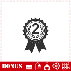 Award medals icon flat