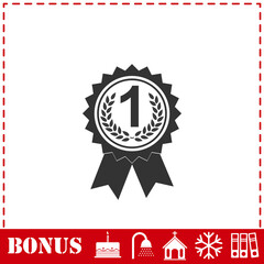 Award medals icon flat