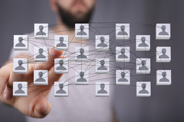 conference Digital Network and data concept team.