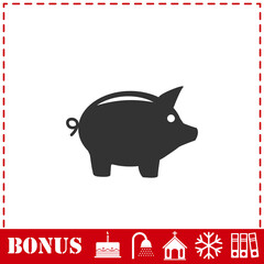 Pig icon flat