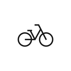 Fototapeta premium Bicycle icon. Flat bike pictogram isolated on white. Vector illustration. Eco transport symbol.