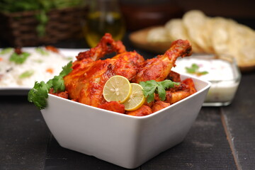 Tandoori chicken_black background