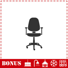 Office chair icon flat