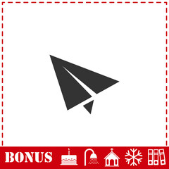 Paper plane icon flat