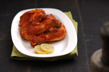 Fried chicken leg_black texture