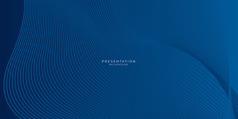 Modern blue template for science and technology presentation. Wave curve lines style background.