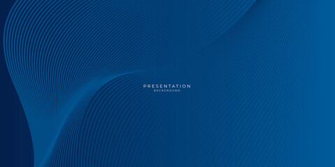 Modern blue template for science and technology presentation. Wave curve lines style background.