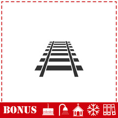 Railway icon flat