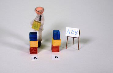 Mathematics setup with inequality:  A is larger than, or equal to B, with the corresponding...