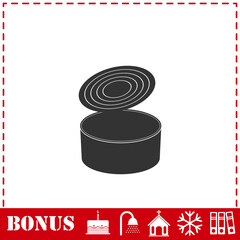 Tin can icon flat