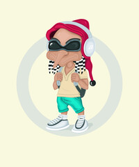 Vector Goblin Illustration. Print. Poster. Funny Character Drawing.