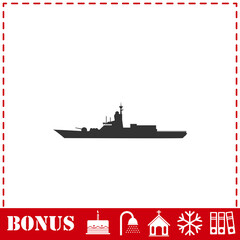 Warship icon flat