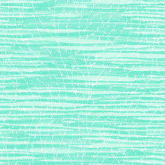 Abstract digital art floral seamless pattern. With contours of twigs with leaves on striped Green background with blurry brushstrokes. Template for design, textile, wallpaper.