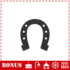 Horseshoe icon flat