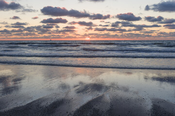 sunset over the river