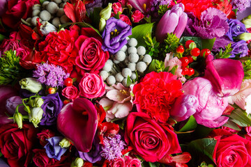 bouquet of purple flowers