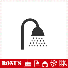 Shower icon flat