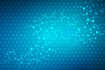 Structure molecule and communication. Dna, atom, neurons. Scientific concept for your design. Connected lines with dots. Medical, technology, chemistry, science background. Vector illustration.