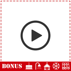 Play button icon flat