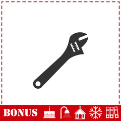 Pipe wrench icon flat