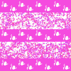 Floral striped seamless pink  pattern  with white  flower, endless   pink and yellow  flowers background texture for wallpaper, web page background, textile design, wrapping paper 