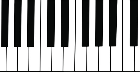 Fototapeta premium Black and white piano keys.