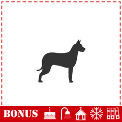 Dog icon flat