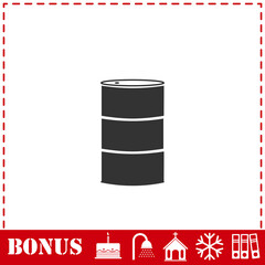 Barrels of oil icon flat