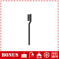 Toothbrush icon flat