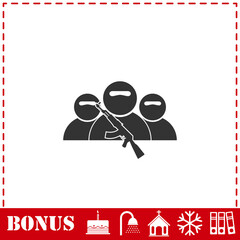 Bandit group icon flat