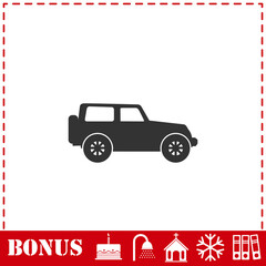 Jeep travel icon flat
