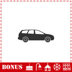 Passenger car icon flat